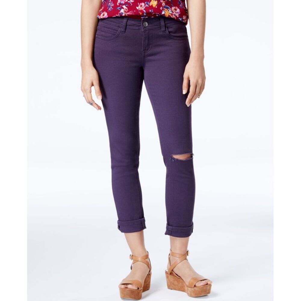 Dollhouse Juniors Colored Ripped Cropped Jeans